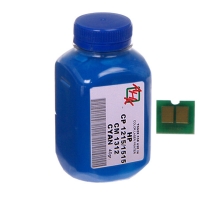 Тонер + чип HP CLJ CP1215 Cyan (40 гр) (АНК, 1500140)
