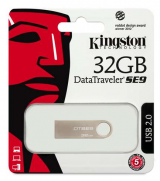32GB USB 2.0 DataTraveler SE9, Silver (Metal casing)